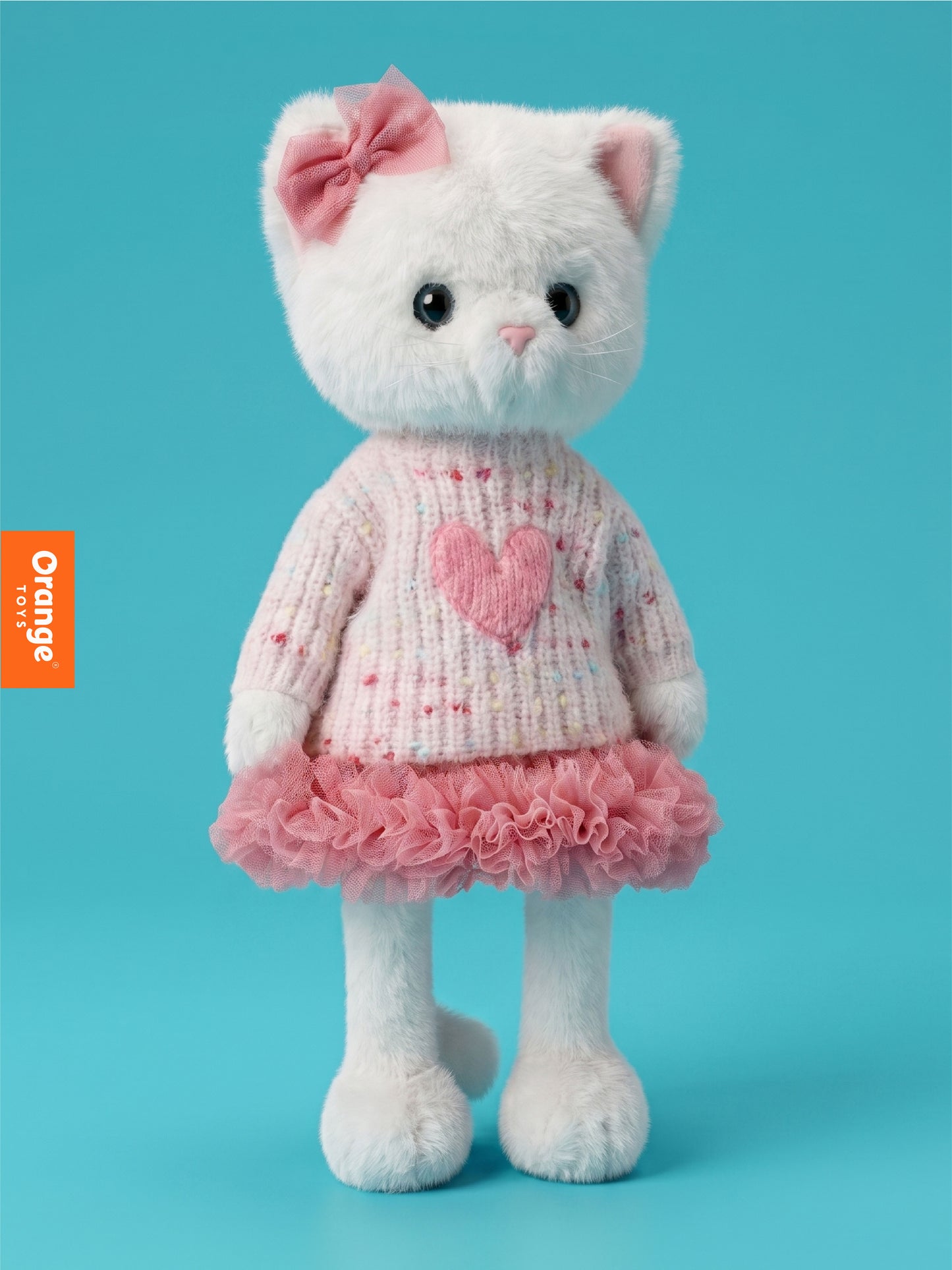 Lucky Kitty Charm – Pisicuță Premium de Pluş, 38 cm