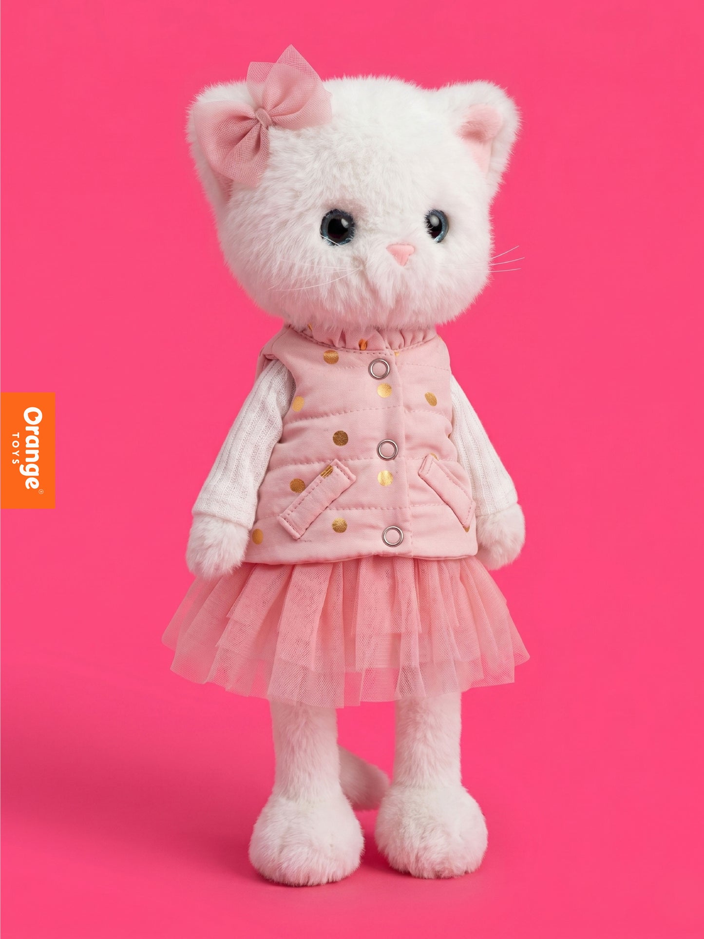 Lucky Kitty Dreams – Pisicuță Premium de Pluş, 38 cm