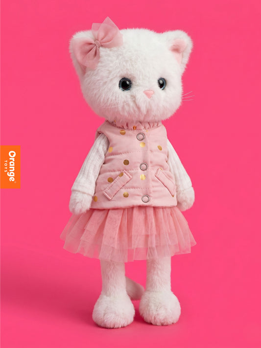 Lucky Kitty Dreams – Pisicuță Premium de Pluş, 38 cm