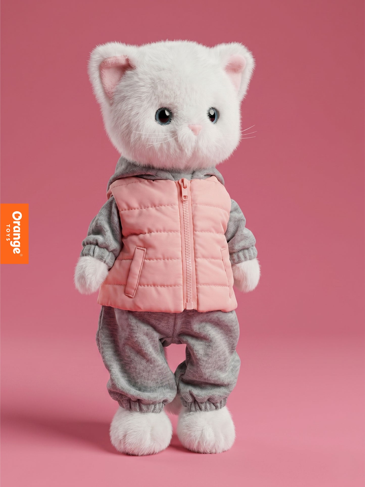 Lucky Kitty Sport – Pisicuță Premium de Pluş, 38 cm