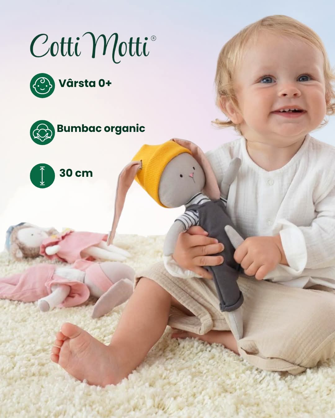 Timmy – Iepuraș de Pluș Premium Cotti Motti (30 cm)