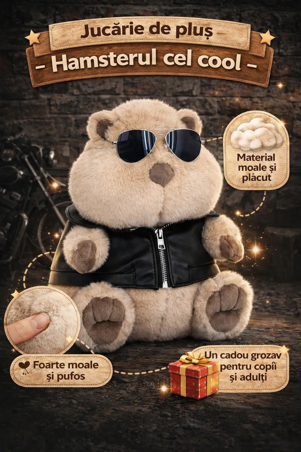 Puff – Hamsterul Premium Ultra Pufos Orange Toys (32 cm)
