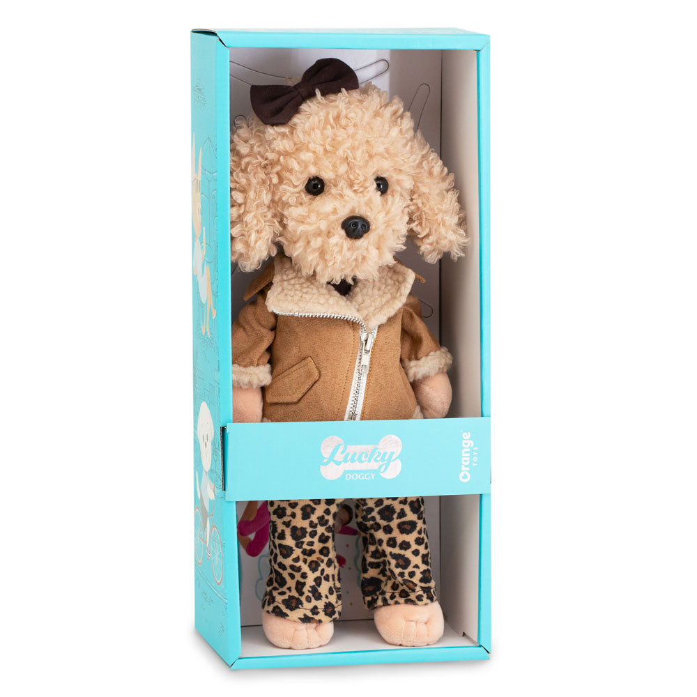 Lucky Fendy în Ținută Leopard – Căţeluşă de Pluş Premium Lucky Doggy
