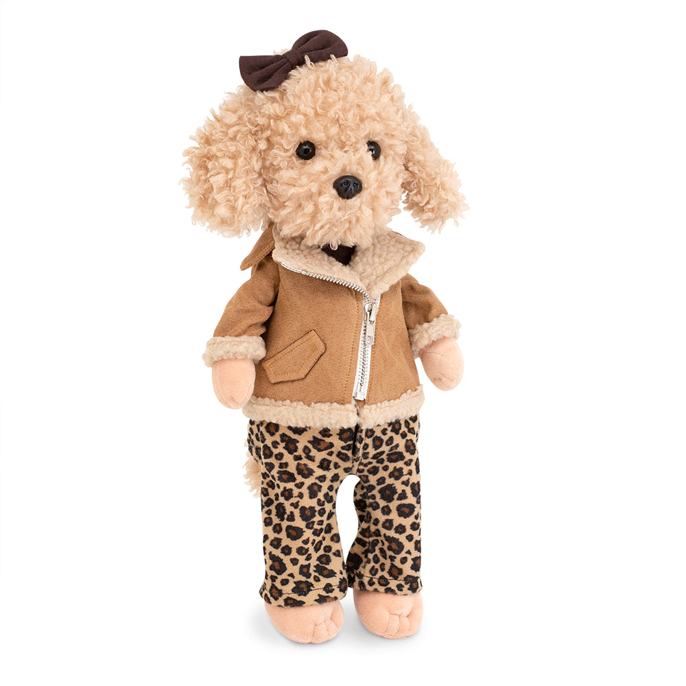 Lucky Fendy în Ținută Leopard – Căţeluşă de Pluş Premium Lucky Doggy