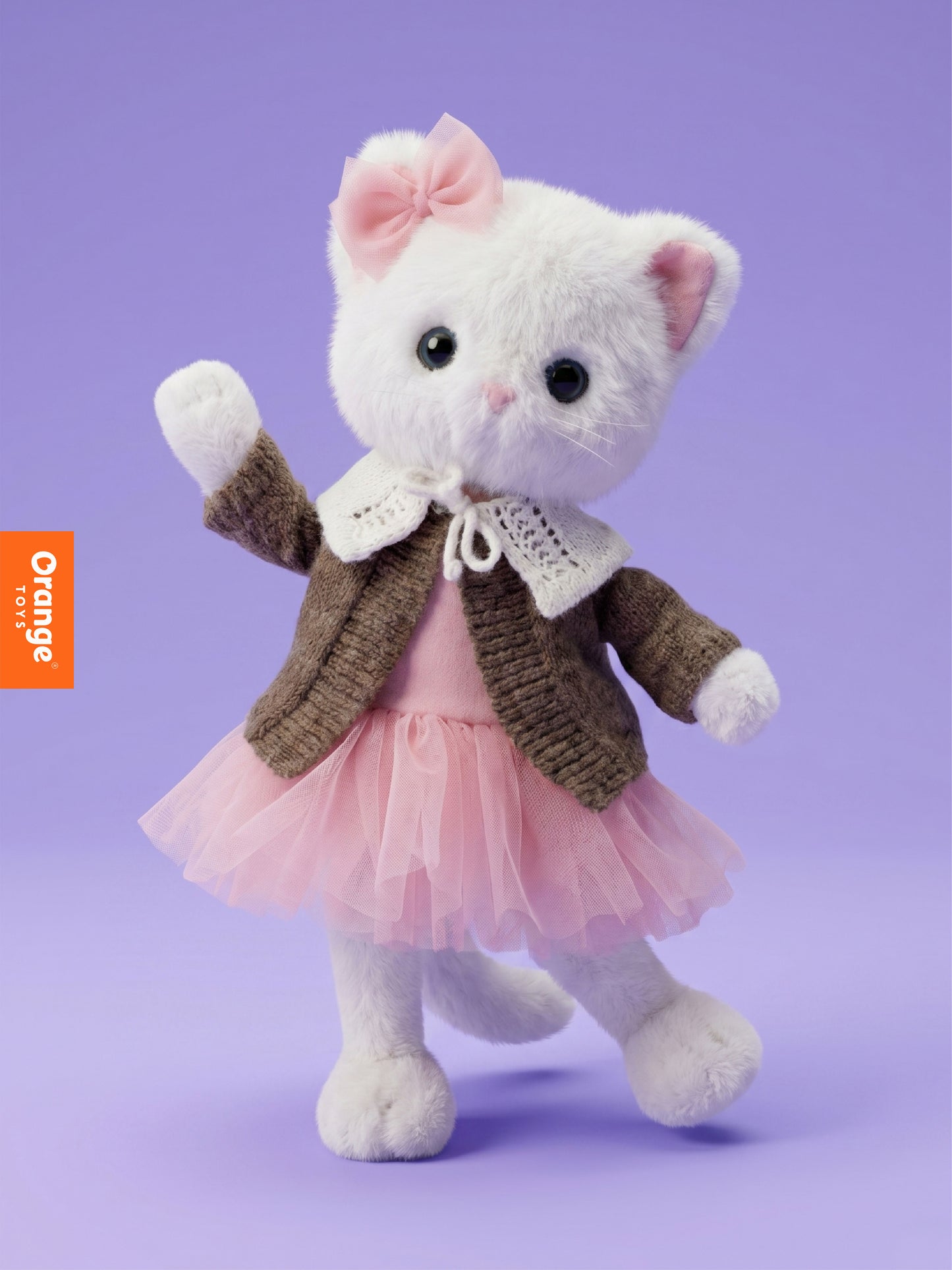 Lucky Kitty Cozy Evening – Pisicuță Premium de Pluş, 38 cm