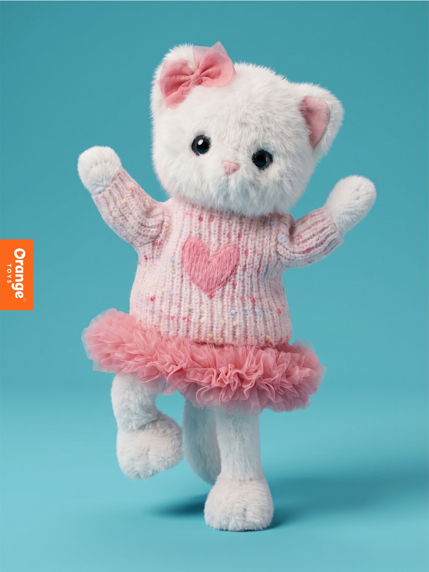 Lucky Kitty Charm – Pisicuță Premium de Pluş, 38 cm