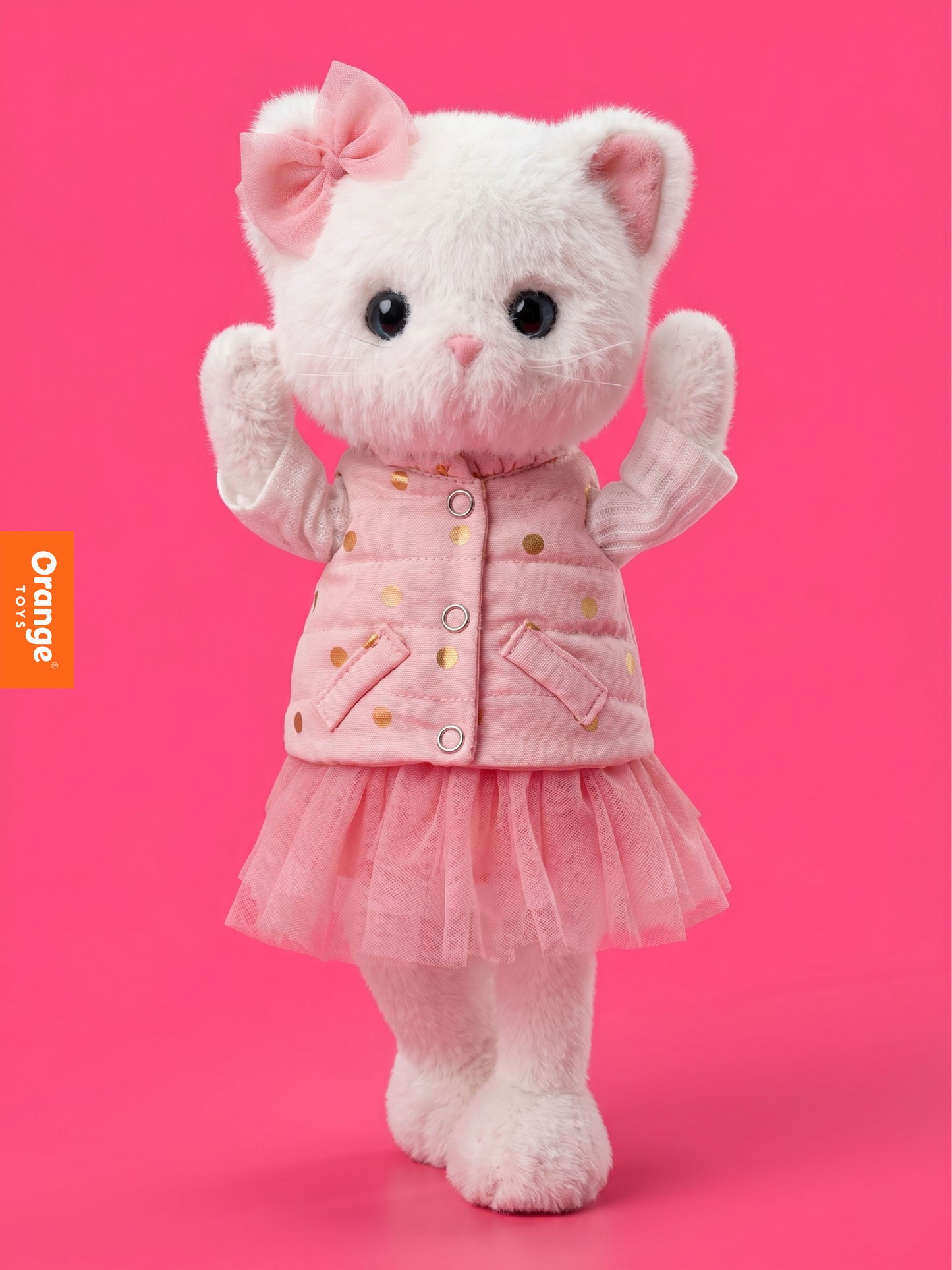 Lucky Kitty Dreams – Pisicuță Premium de Pluş, 38 cm