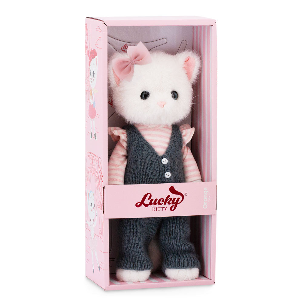 Lucky Kitty Stylish – Pisicuță Premium de Pluş, 38 cm
