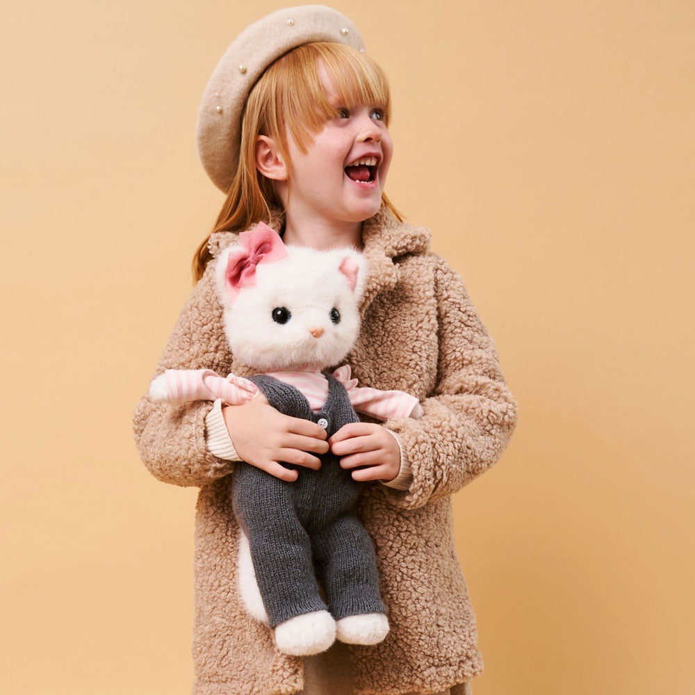 Lucky Kitty Stylish – Pisicuță Premium de Pluş, 38 cm