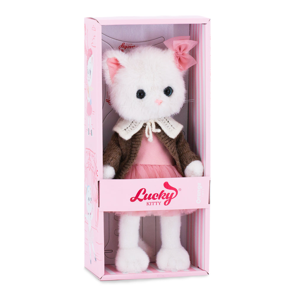 Lucky Kitty Cozy Evening – Pisicuță Premium de Pluş, 38 cm
