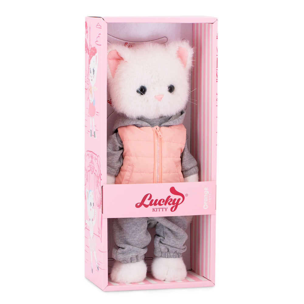 Lucky Kitty Sport – Pisicuță Premium de Pluş, 38 cm
