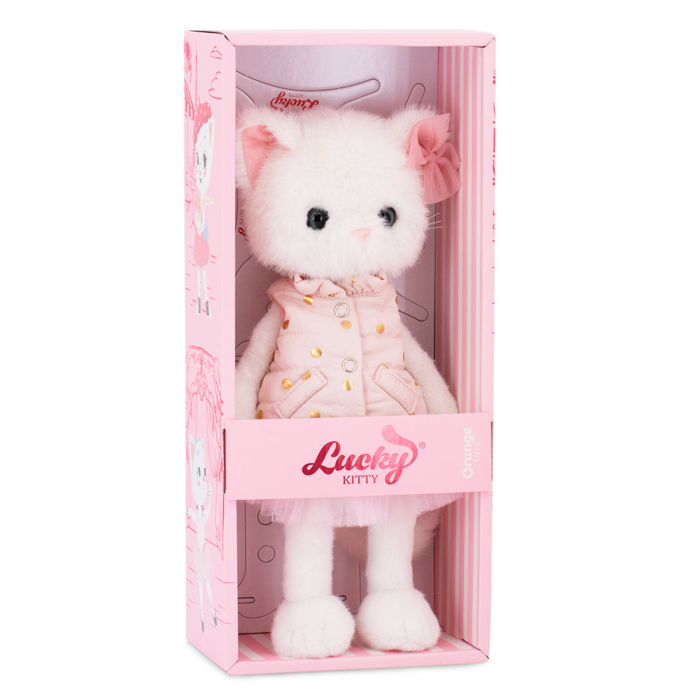 Lucky Kitty Dreams – Pisicuță Premium de Pluş, 38 cm