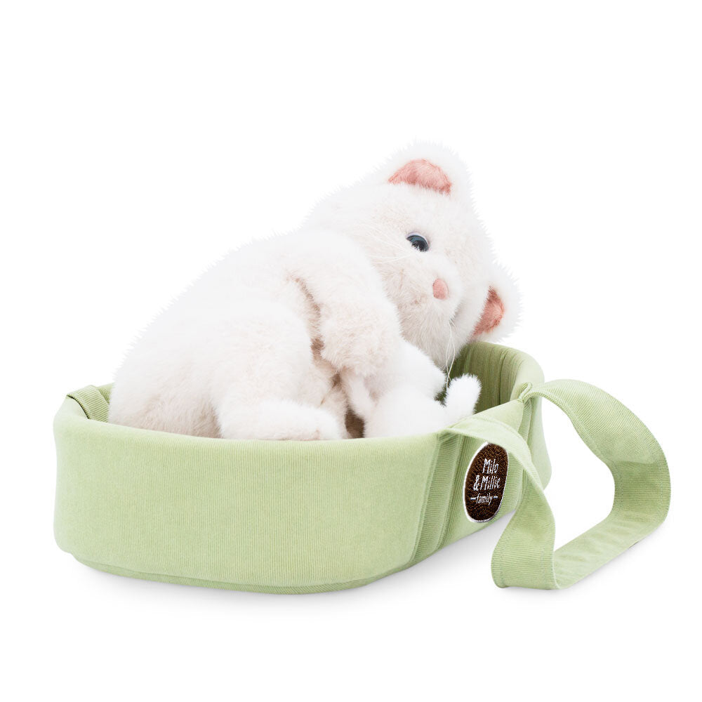 Millie – Pisică de pluș (40 cm) cu pui ascuns și geantă de transport Orange Toys