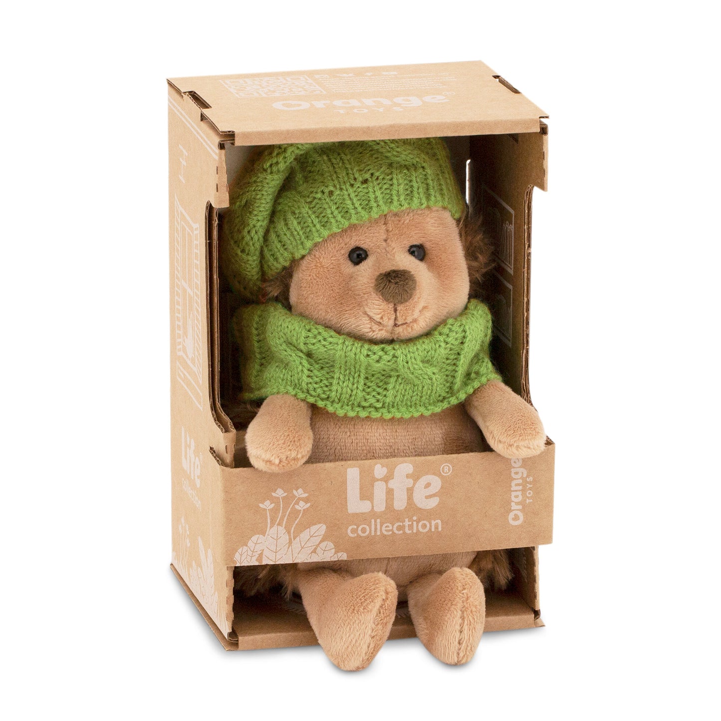Life – Fluffy Ariciul pufos cu căciuliță verde, în cutie de colorat tip căsuță (18 cm)