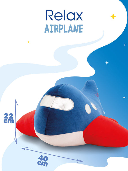 Relax - Avion – Perna-Jucărie de Pluș pentru Copii & Bebeluși (40 cm) Orange Toys