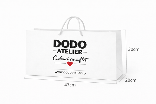 Pungă cadou Dodo Atelier – 47x30x20 cm, carton premium, finisaj mat