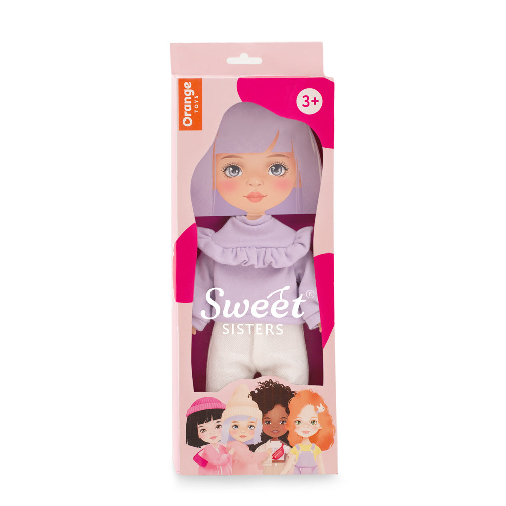 Set Pulover Violet + Accesorii pentru Păpuși Sweet Sisters (32 cm) – Ținută Premium de Joacă