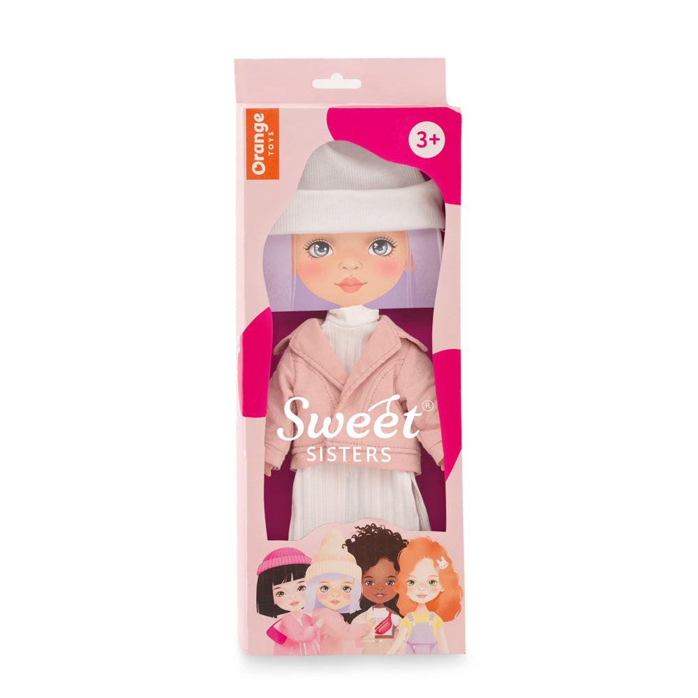 Set Jachetă Roz Pudrat + Accesorii pentru Păpuși Sweet Sisters (32 cm) – Ținută Premium de Joacă
