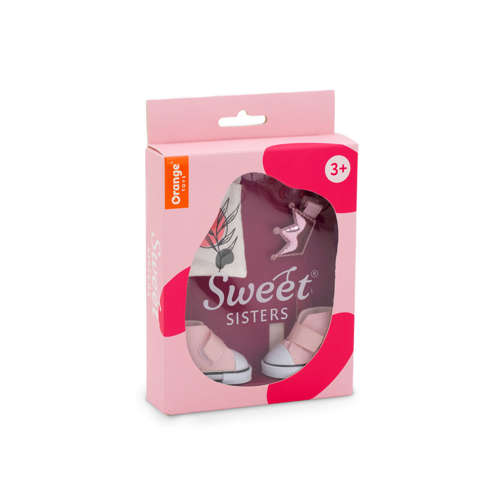 Set Jachetă Roz + Accesorii pentru Păpuși Sweet Sisters (32 cm) – Ținută Premium de Joacă
