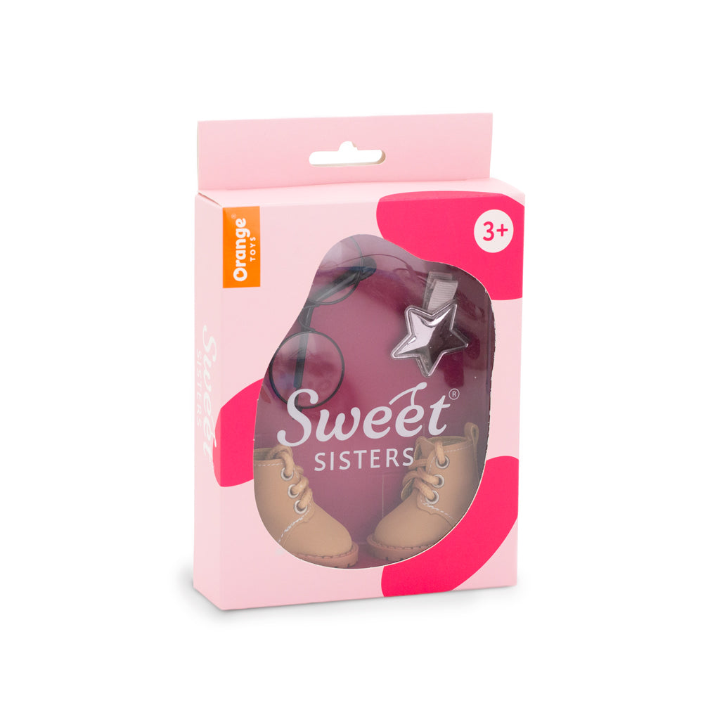 Set Palton Bej + Accesorii pentru Păpuși Sweet Sisters (32 cm) – Ținută Premium de Joacă
