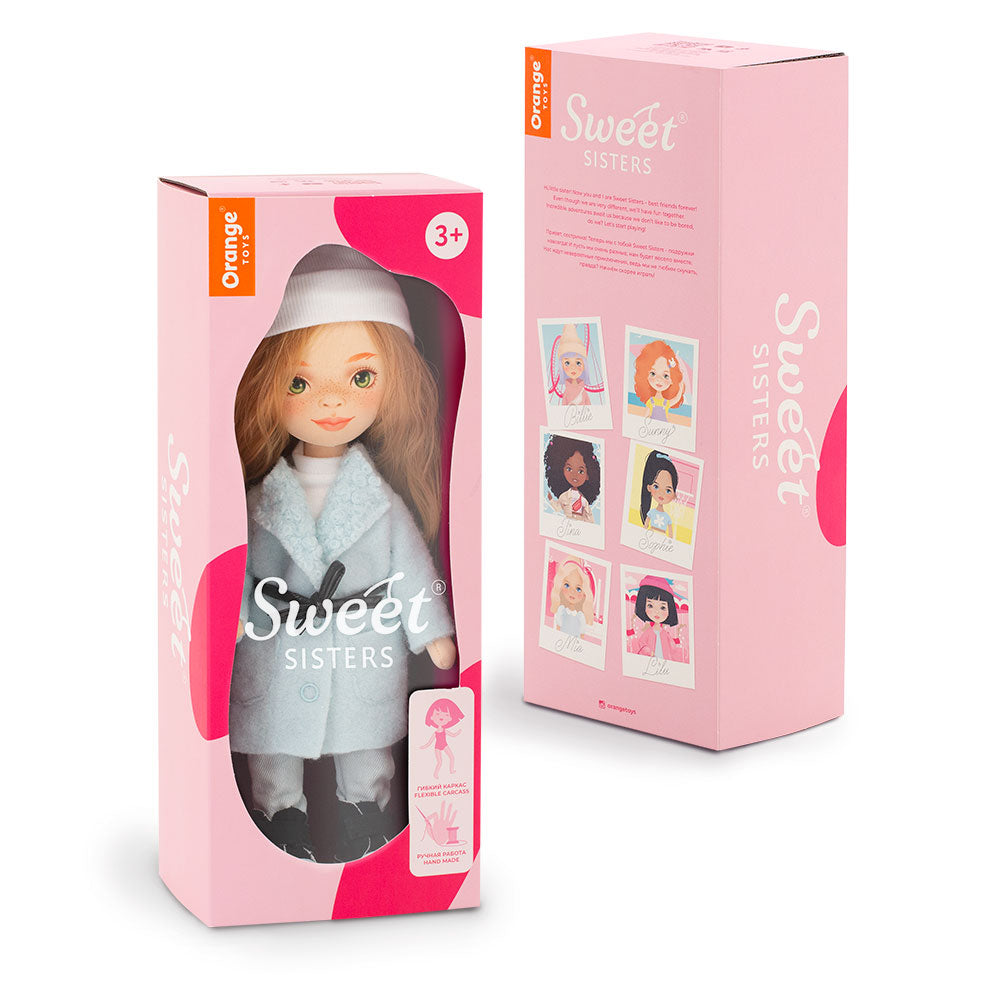 Sunny într-un Palton Mentă – Păpușă de Pluș Premium Sweet Sisters (32 cm)