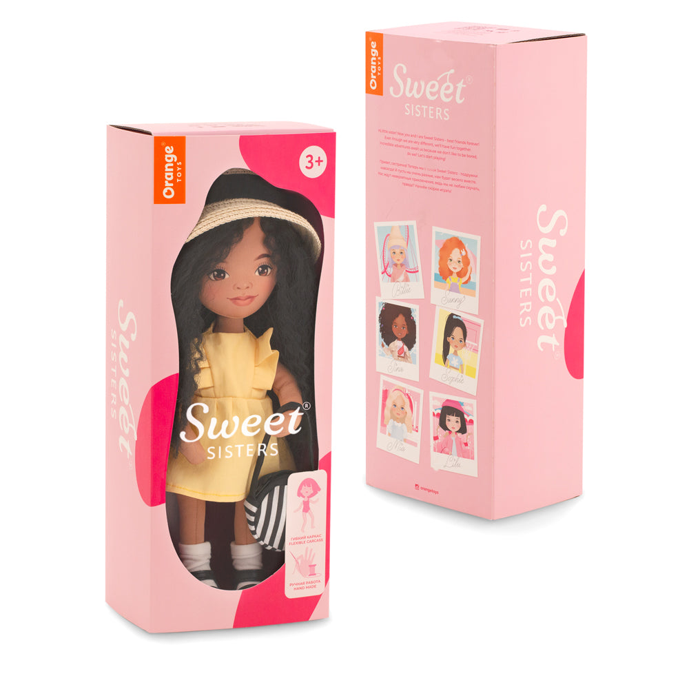 Tina în Rochiță Galbenă – Păpușă de Pluș Premium Sweet Sisters (32 cm)