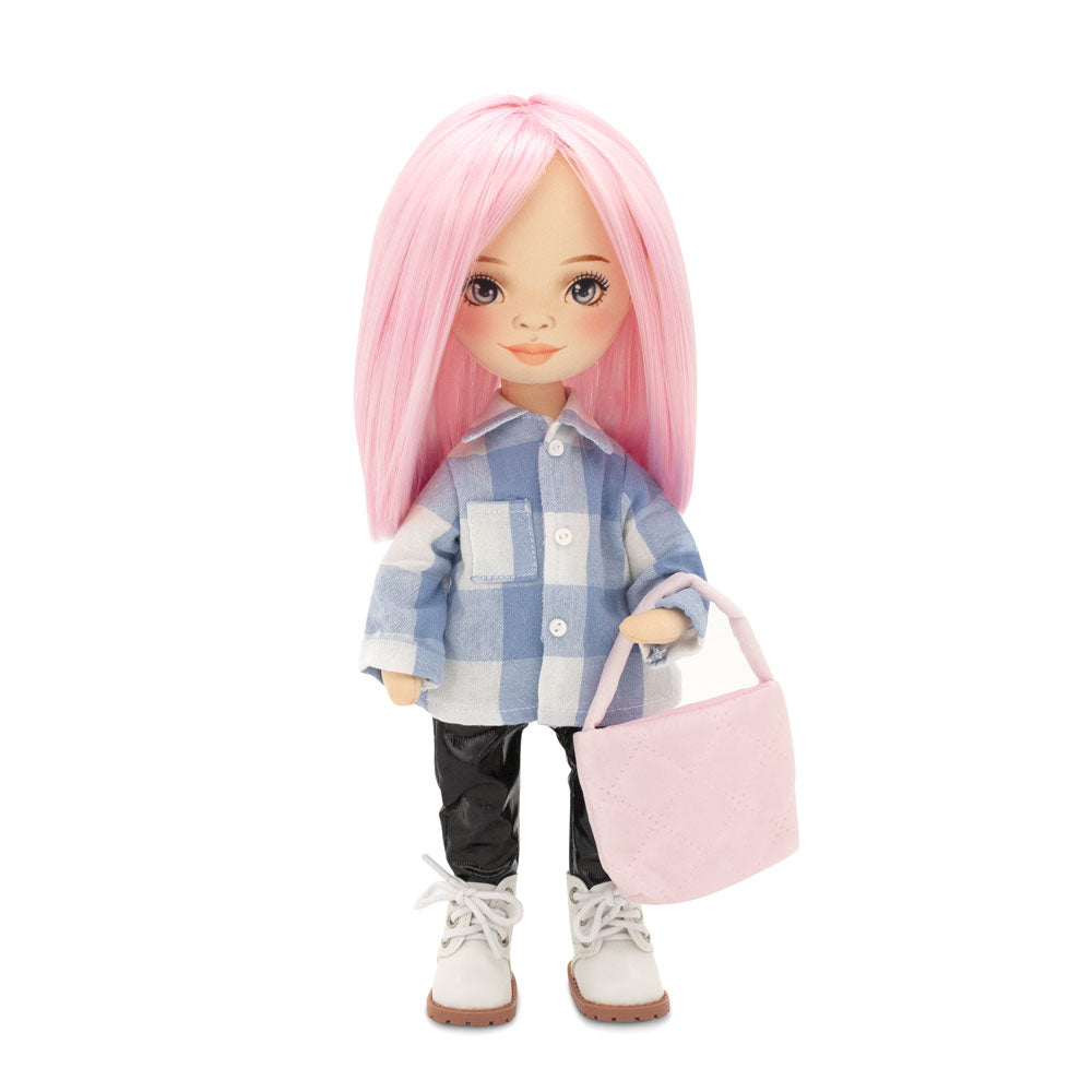 Billie într-o Cămașă în Carouri – Păpușă de Pluș Premium Sweet Sisters (32 cm)