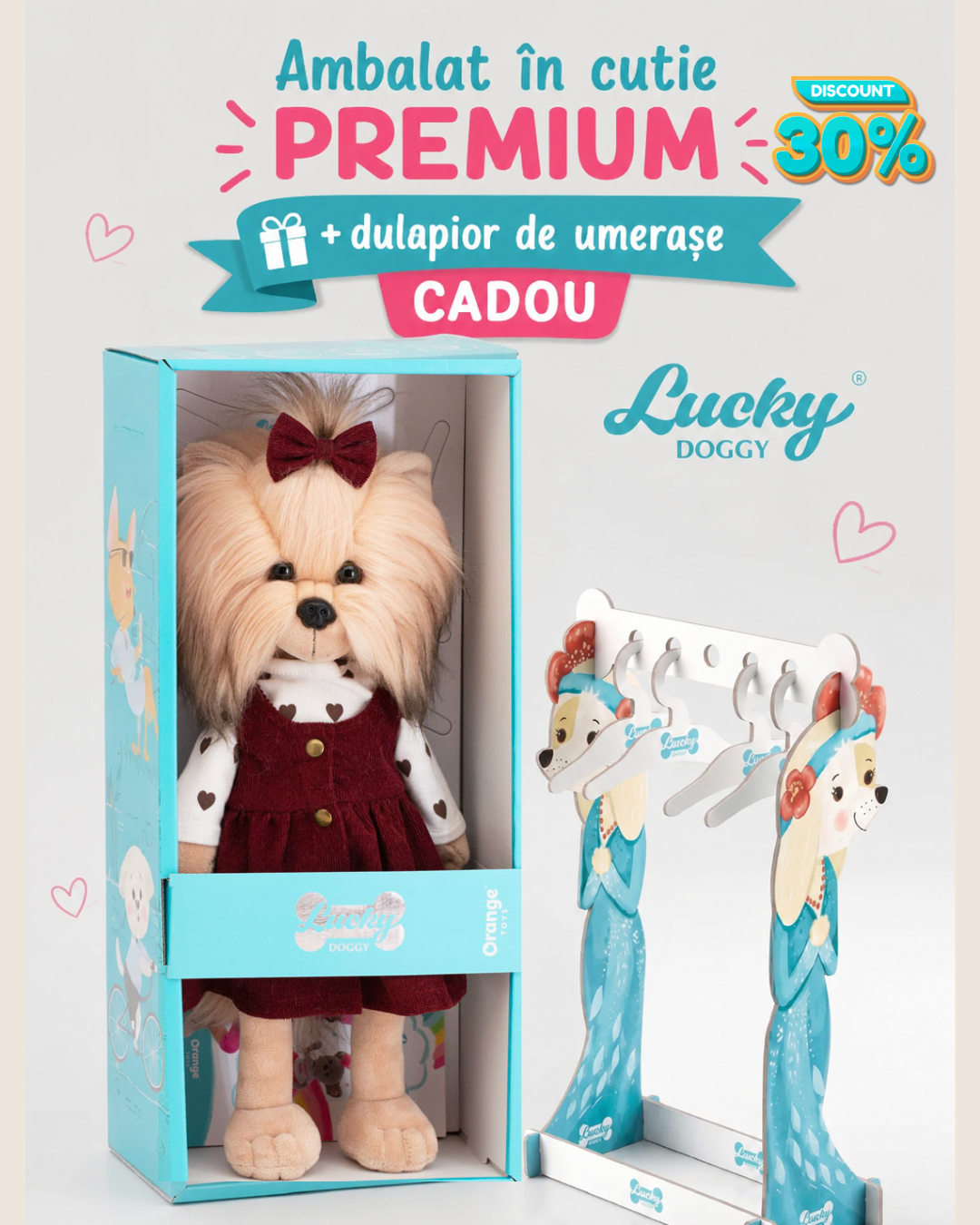 Lucky Yoyo Cozy Casual – Căţeluşă de Pluş Premium Lucky Doggy