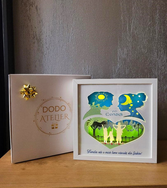 Tablou luminos personalizat Familie 6