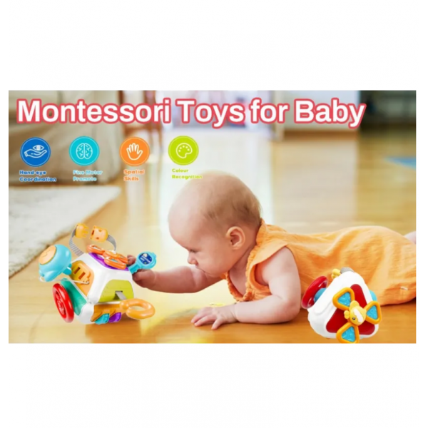 Jucarie senzoriala, Busy Cube Poliedru 4 in 1