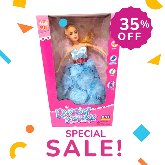 Prințesă cu funcții electrice de dansat cu rochiță albastră