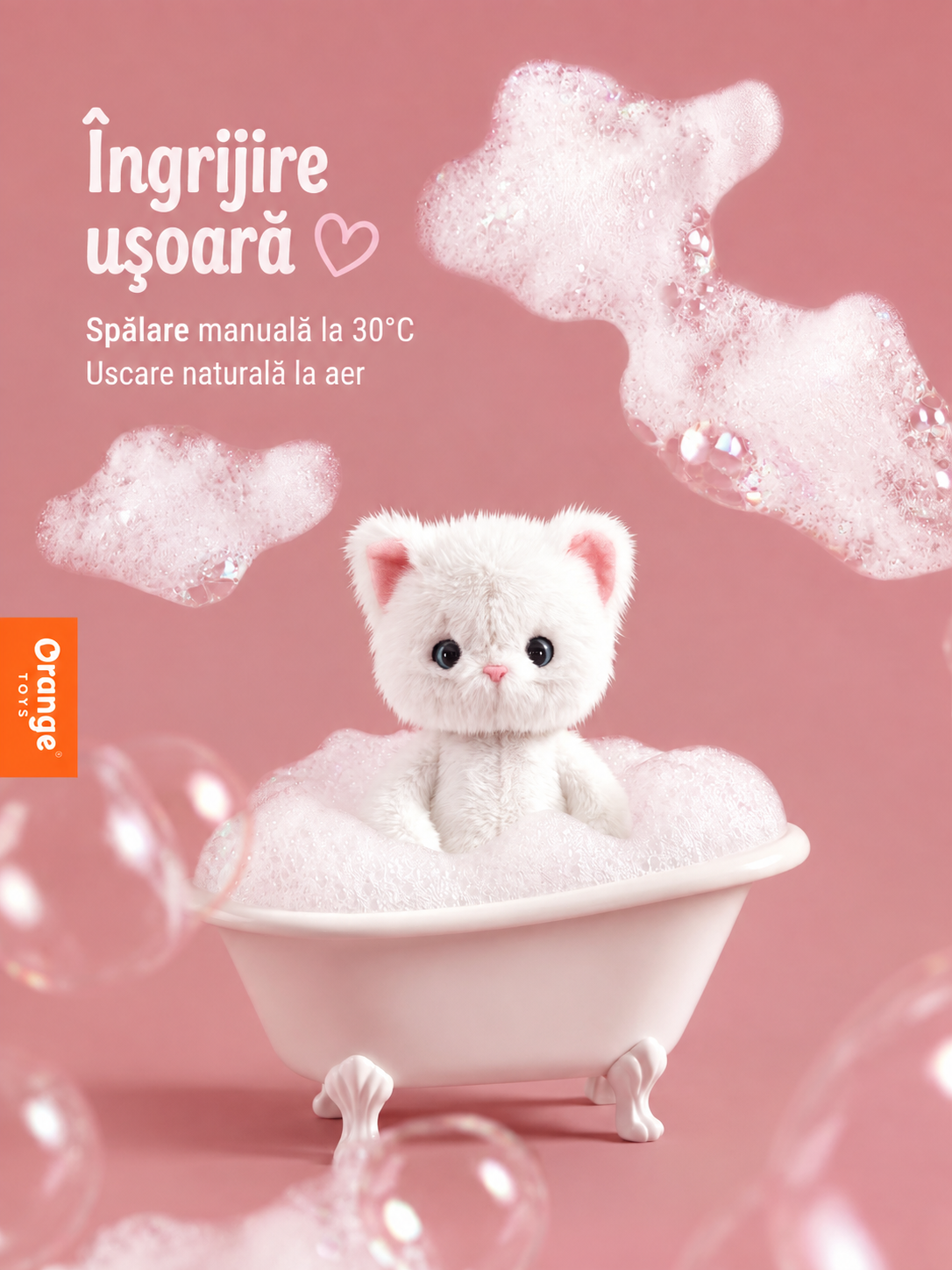 Lucky Kitty Dreams – Pisicuță Premium de Pluş, 38 cm