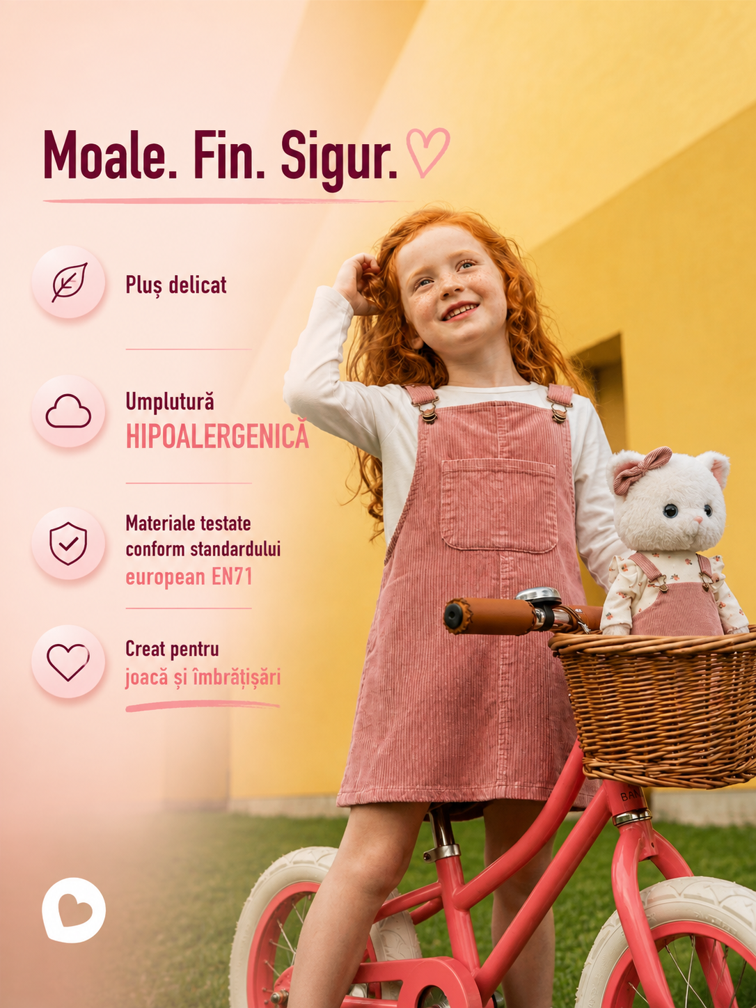 Lucky Kitty Melody – Pisicuță Premium de Pluş, 38 cm