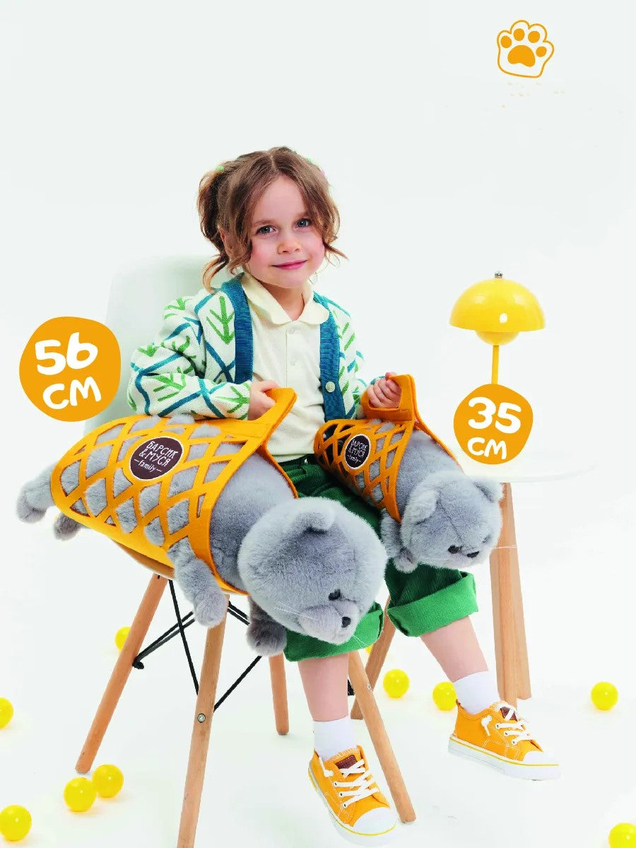 Milo – Pisoiul Gri de Pluș (35 cm) – Jucărie Premium Ultra Pufoasă Orange Toys