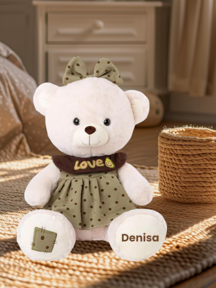 Ursuleț personalizat cu rochie verde