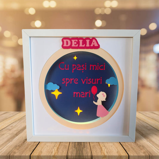 Tablou luminos personalizat fetițe 001