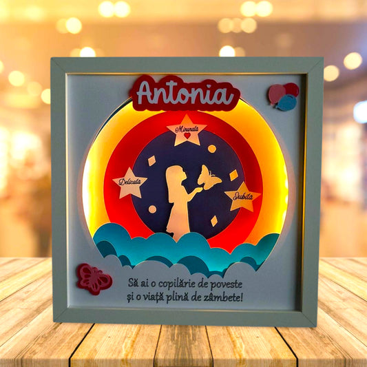 Tablou luminos personalizat fetițe 003