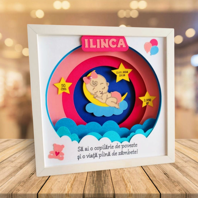 Tablou luminos personalizat fetițe 006
