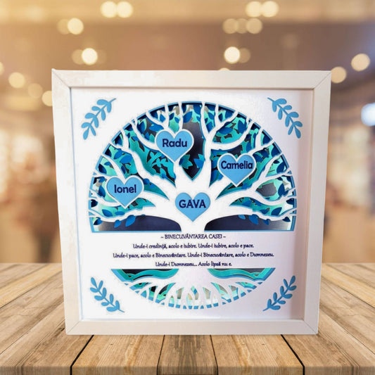Tablou luminos personalizat Familie 1