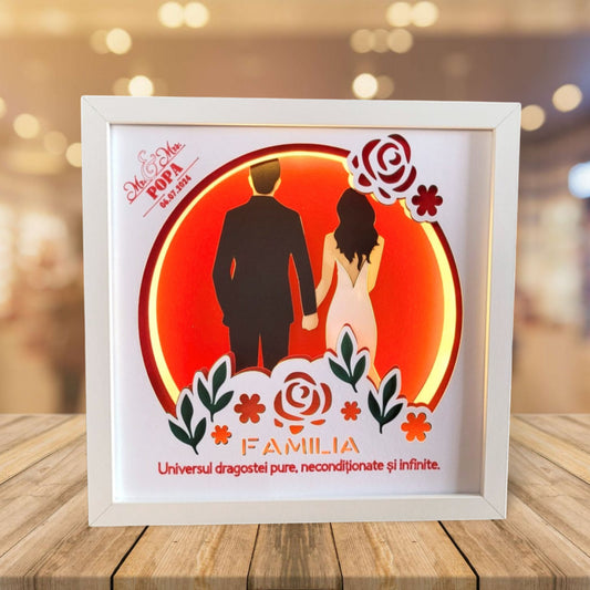 Tablou luminos personalizat Familie 3