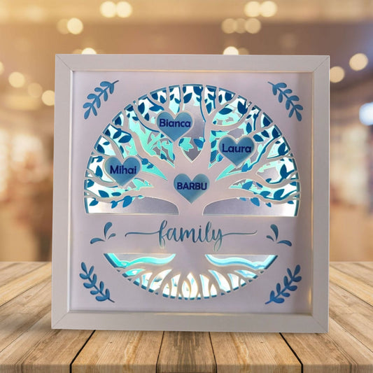Tablou luminos personalizat Familie 4