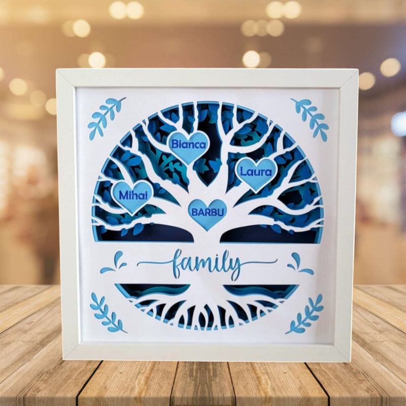 Tablou luminos personalizat Familie 4