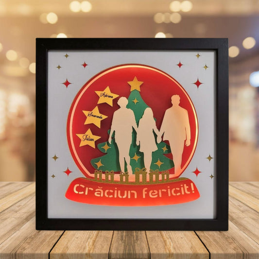 Tablou luminos personalizat Craciun 1