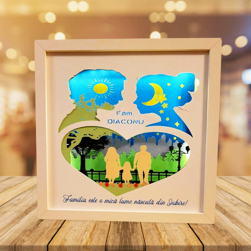 Tablou luminos personalizat Familie 6