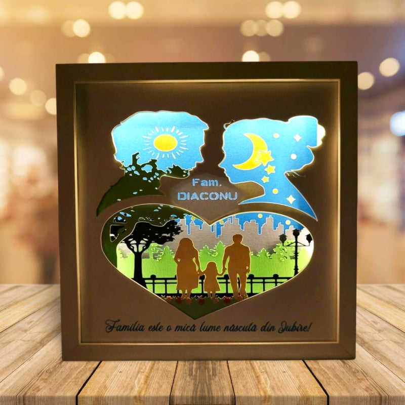 Tablou luminos personalizat Familie 6