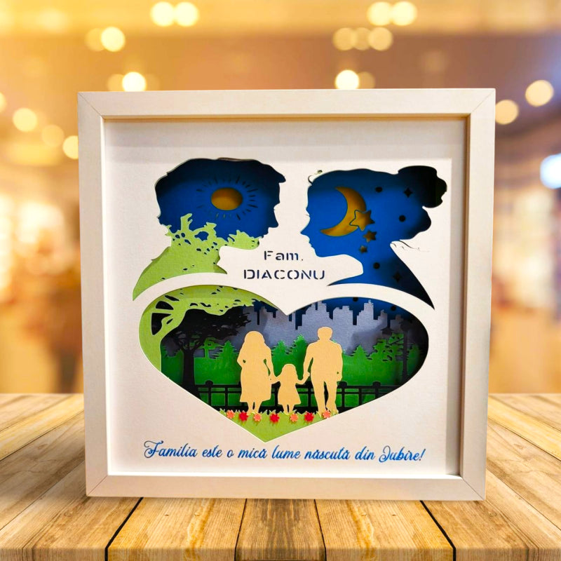 Tablou luminos personalizat Familie 6