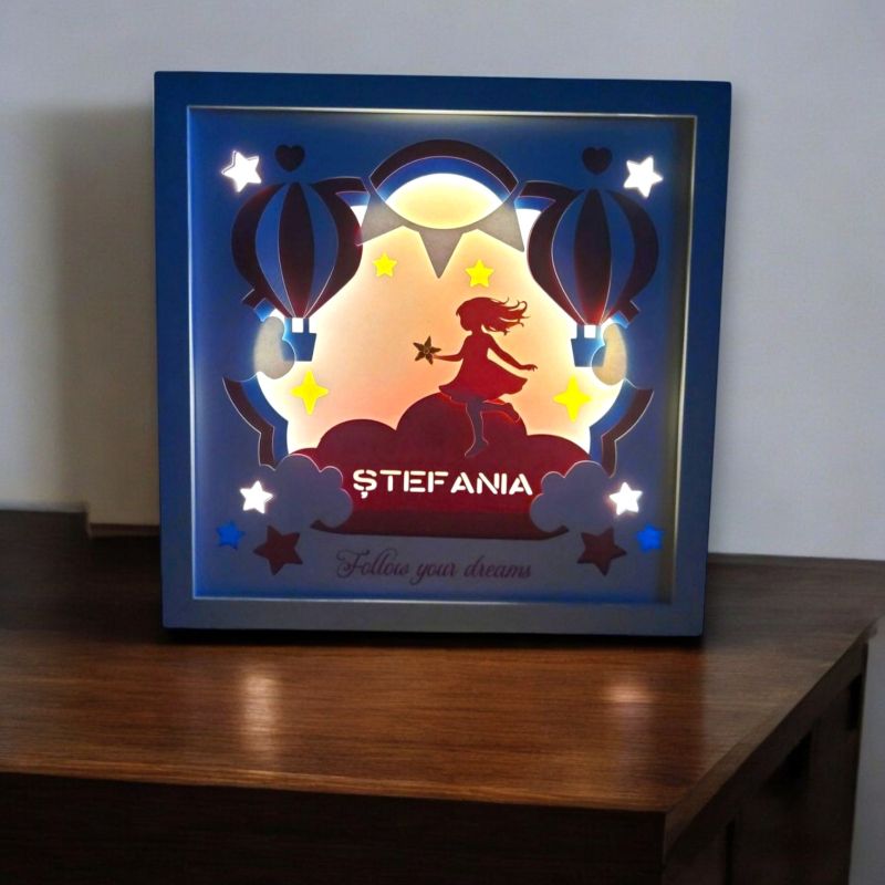 Tablou luminos personalizat fetițe 013