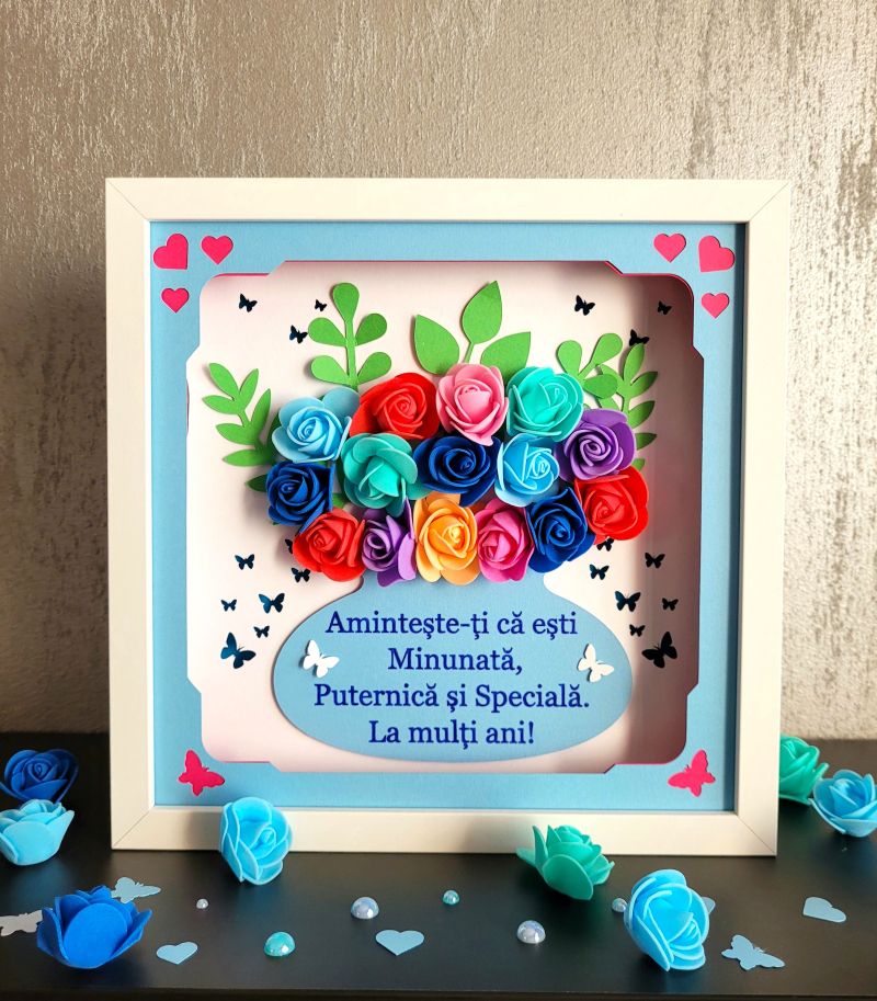 Tablou luminos personalizat cu flori