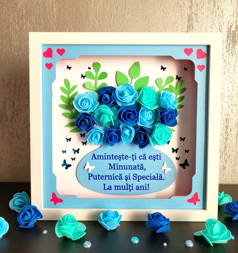 Tablou luminos personalizat cu flori