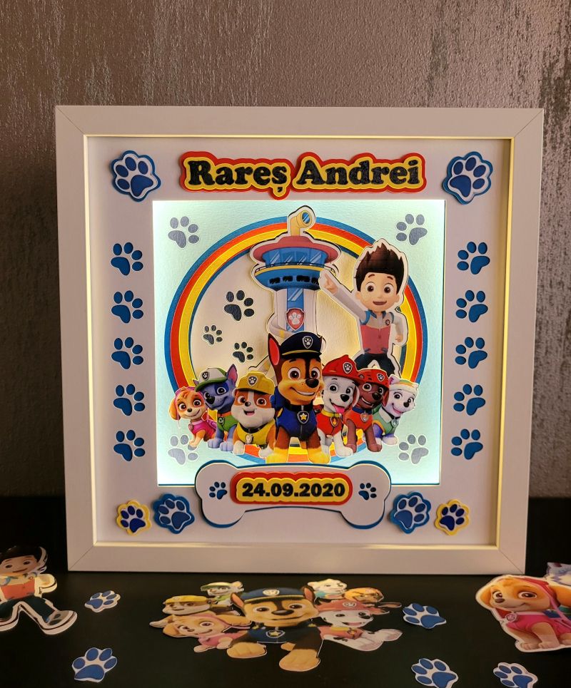 Tablou luminos personalizat baieti 016